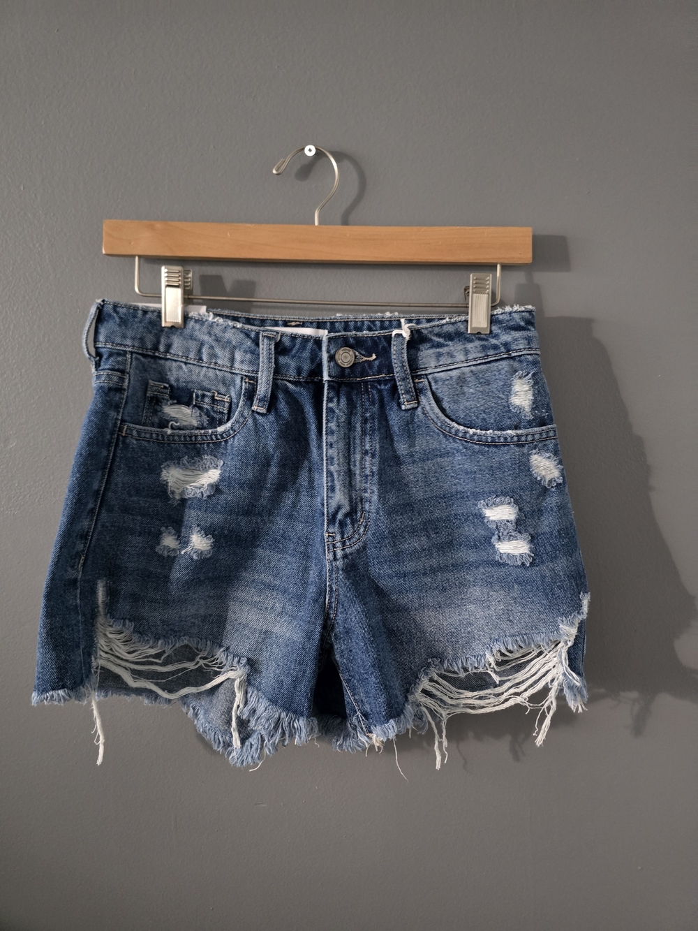 Vervet Distressed High-Waist Denim Shorts - Small NWT